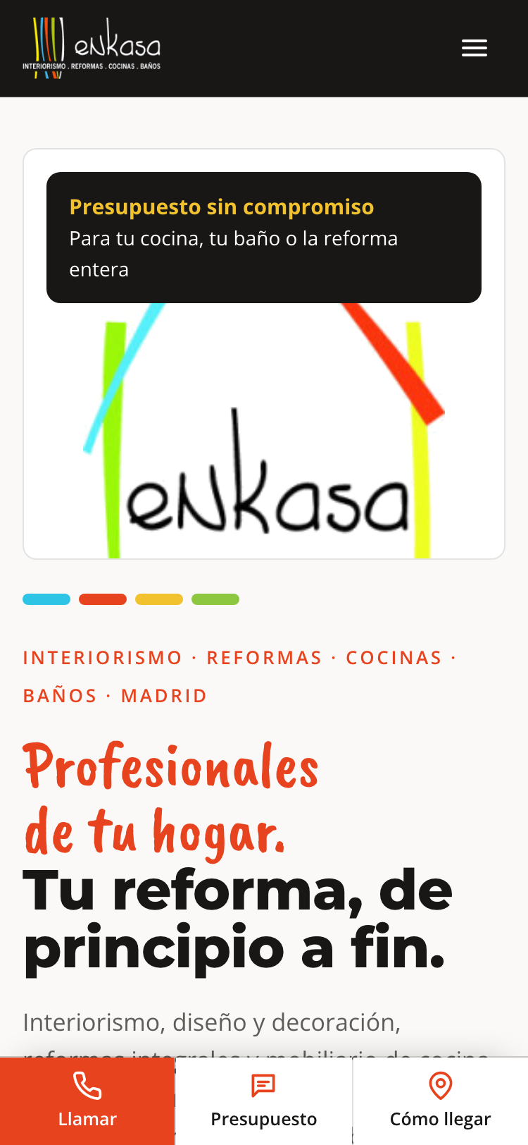 Captura de la web nueva de EnKasa en un móvil
